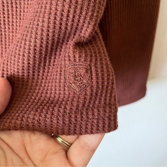 Kuhl Top Size Small Petra Turtleneck Cinnamon Brown Waffle Knit Long Sleeve - Picture 5 of 11